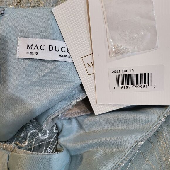 Mac Duggal (20312) EMBROIDERED SLEEVELESS A LINE GOWN NWT size 10 Ice Blue - Picture 7 of 7